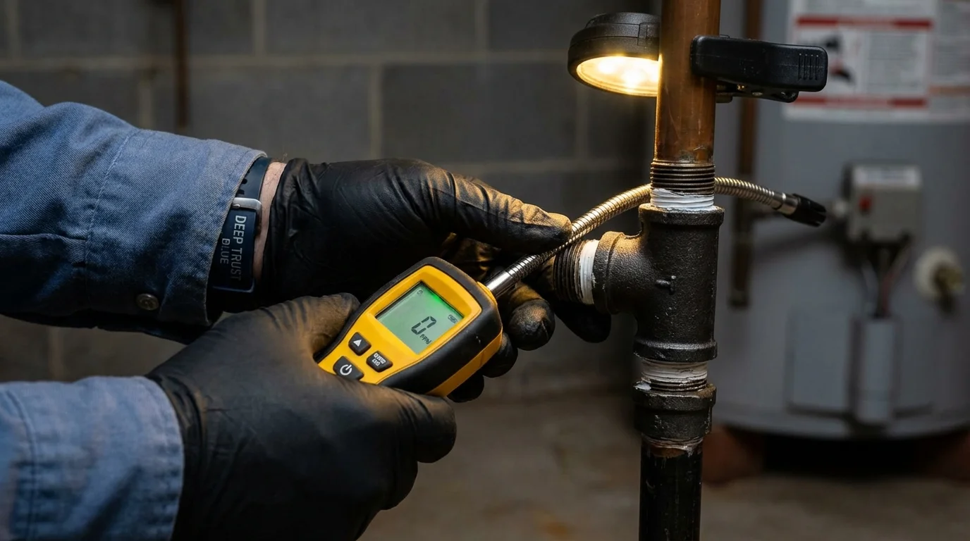 Gas leak detection with electronic sniffer by Johns Plumbing LLC in Post