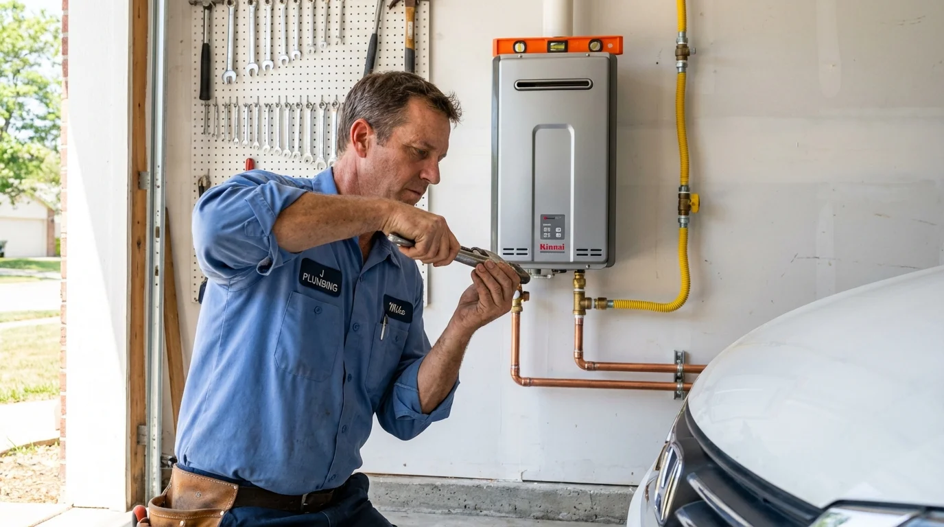Tankless water heater installation by a Johns Plumbing LLC plumber in Post